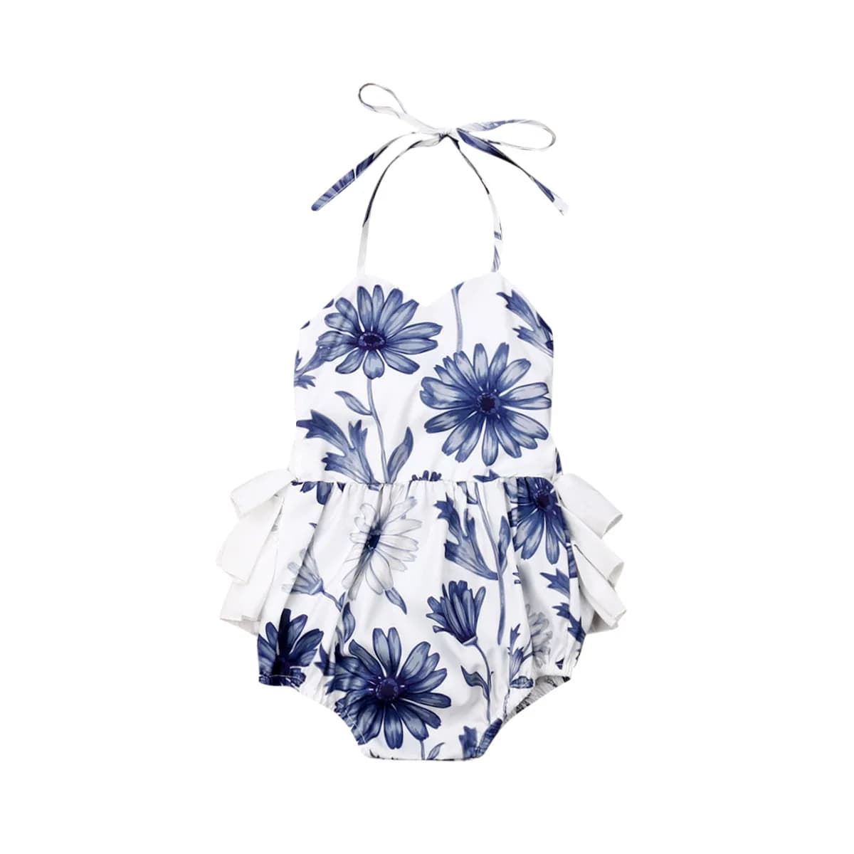 Body à imprimé Floral pour nouveau-né fille, vêtements sans manches, combinaison à bretelles, tenue 