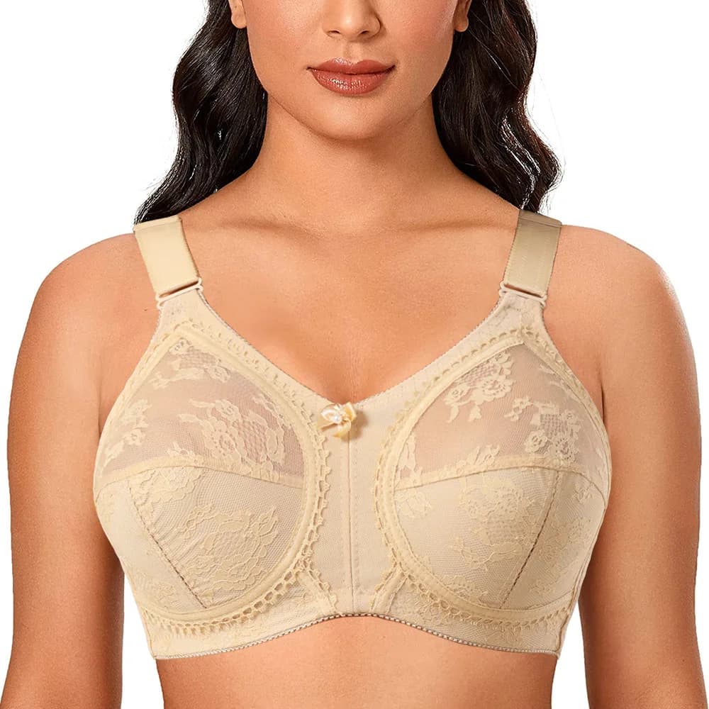 Soutien-gorge Sexy grande taille pour femmes, sous-vêtements en dentelle translucide, mousseline de 