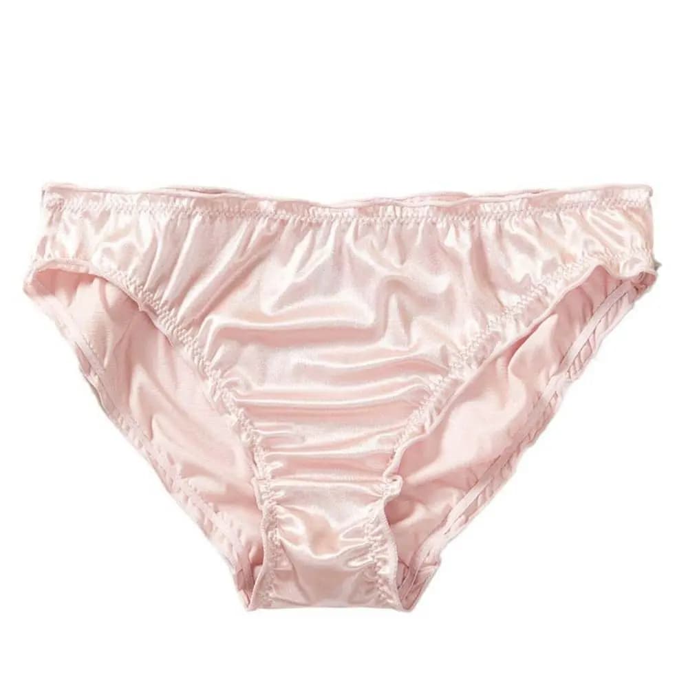 Mode taille basse Satin soie culotte mince couleur unie volants slips respirant femmes culottes fill