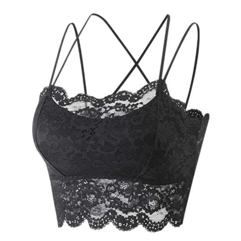M-XL dos Sexy grand soutien-gorge Sexy dentelle Tube Top rassemblement avec coussretours de poitrine