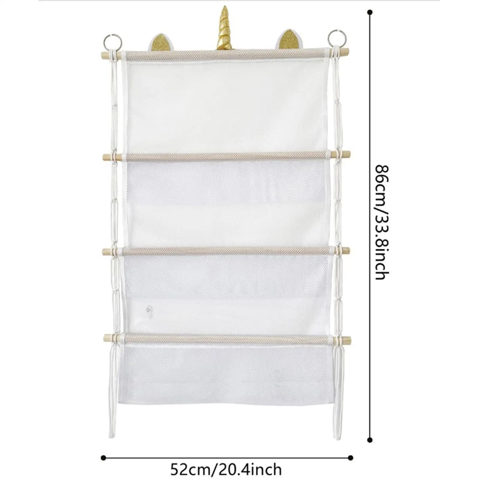 Sac de rangement en filet pour peluches, organisateur à trois niveaux en maille pour chambre d'enfan