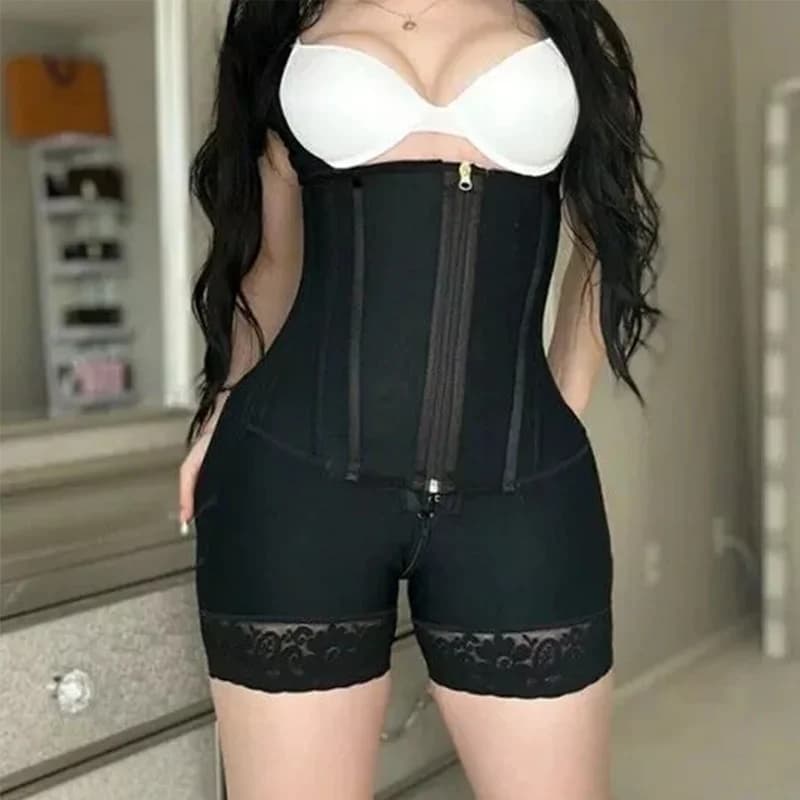 Faja colombienne à 13 baleines en acier, haute compression, pour le contrôle du ventre, gaine aminci