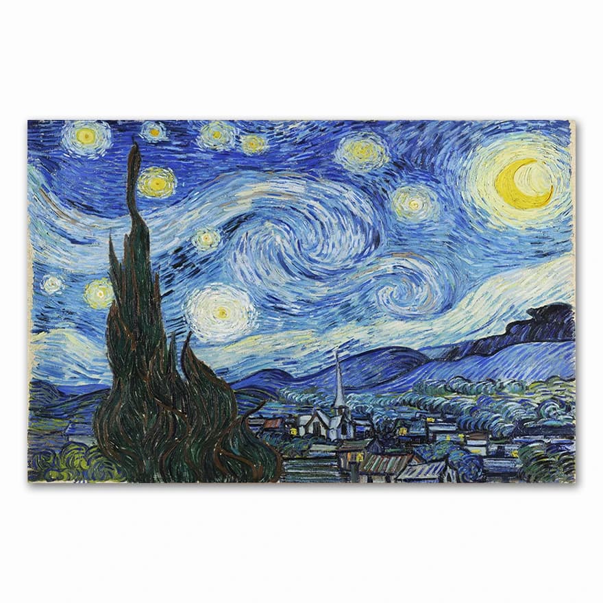 Nuit étoilée de Vincent Van Gogh, image murale imprimée d'art d'artiste célèbre, peinture à l'huile 