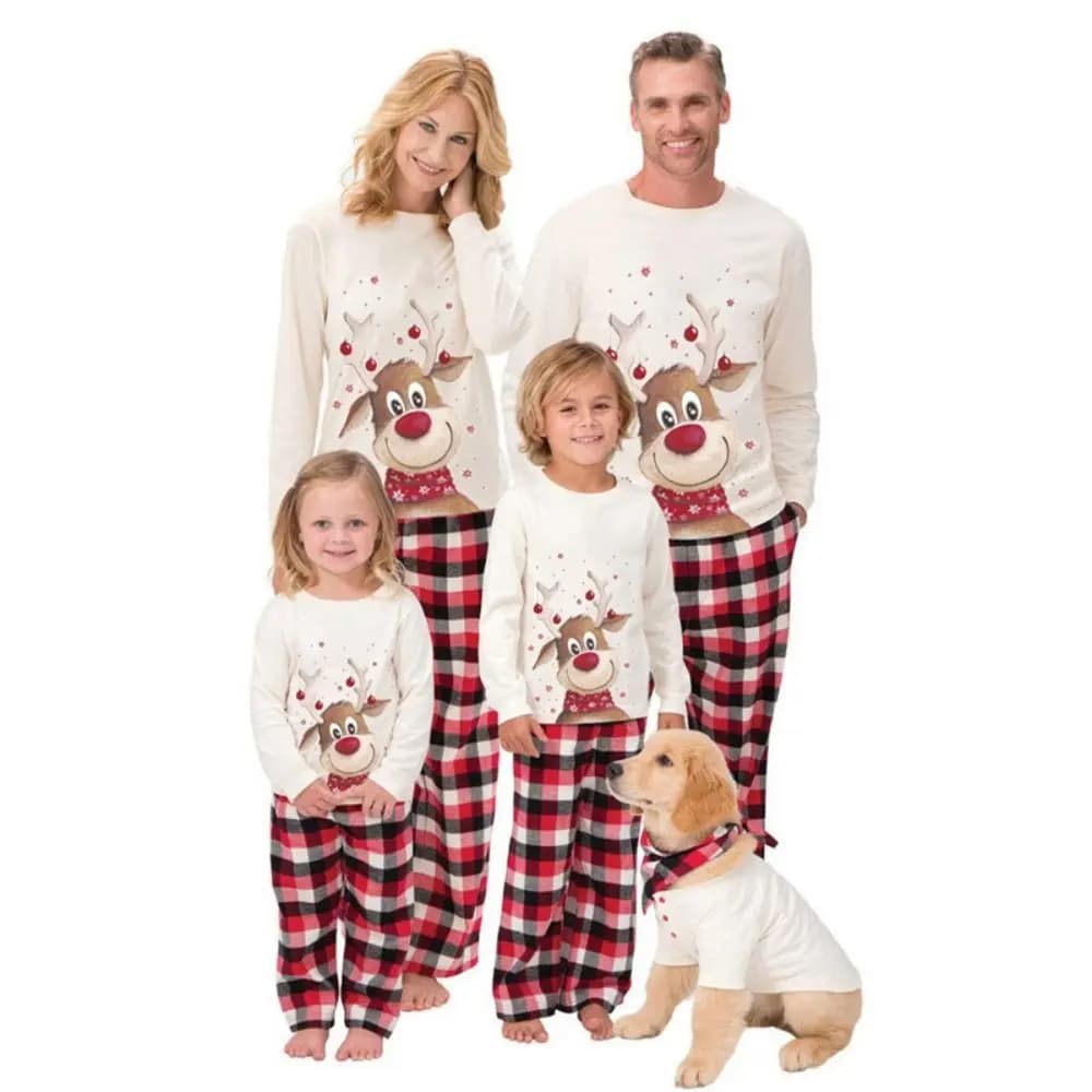 Pyjama de Noël assressentipour la famille, 2024 coton, cerf mignon, vêtements de nuit pour adultes e