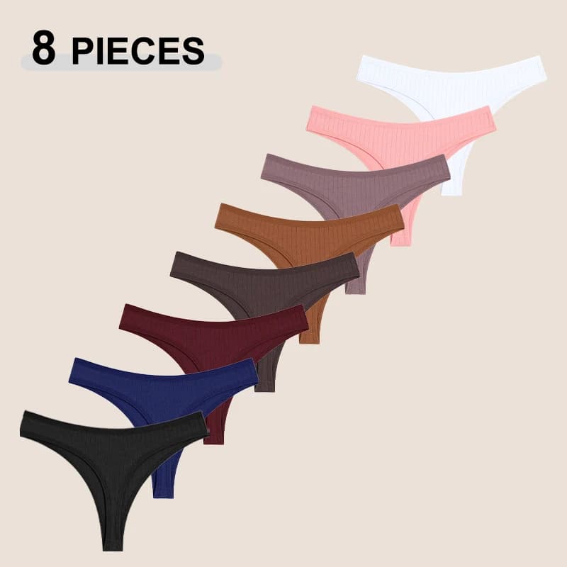 Strings en coton sans couture pour femmes, culotte sexy, taille basse, solide, respirant, confortabl
