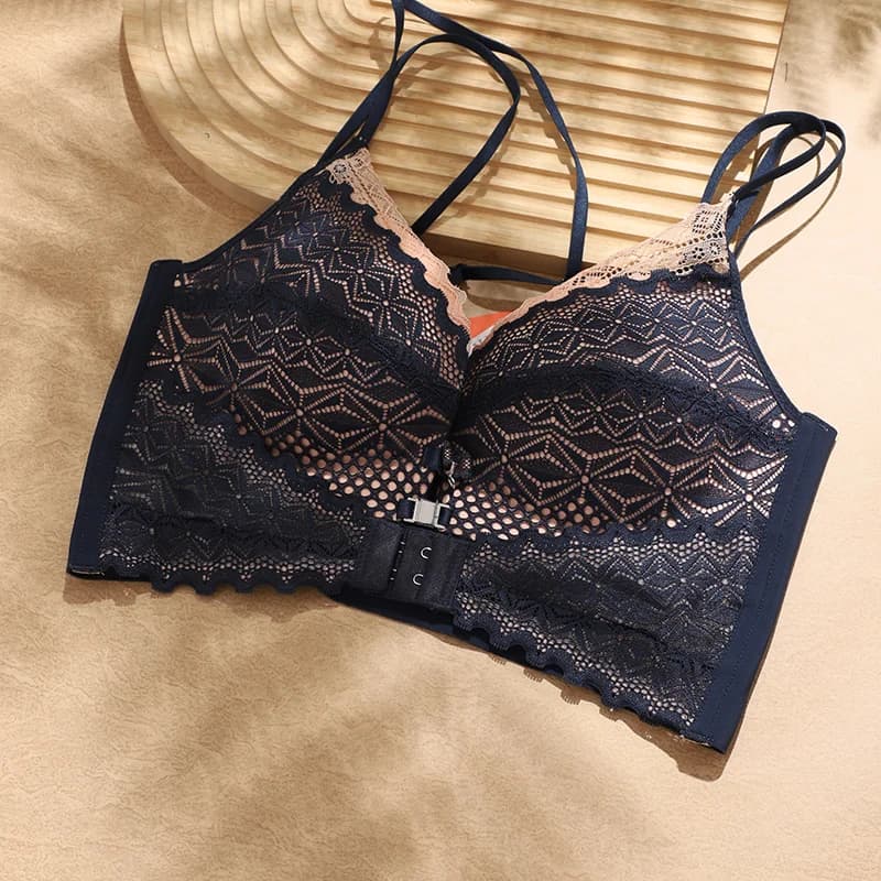Soutien-gorge push-up en dentelle pour femme, soutien-gorge rembourré confortable, soutien-gorge à a