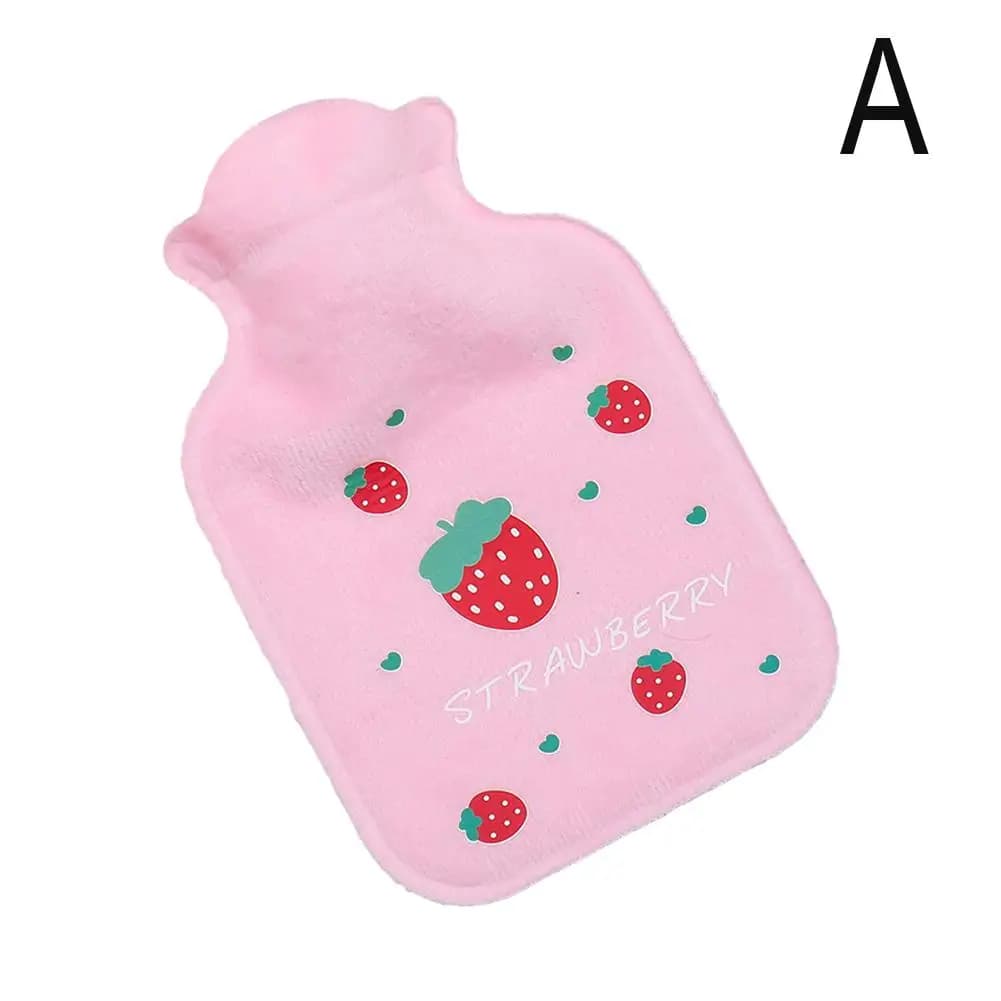 Chauffe-mains en forme de fraises, sac à eau chaude, bouteille en peluche chaude, résistante au froi