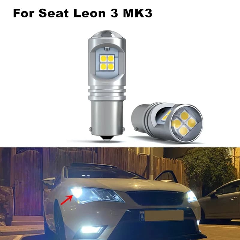 Pour Seat Leon 3 MK3 5F 2013 + P21W Canbus LED feux diurnes DRL