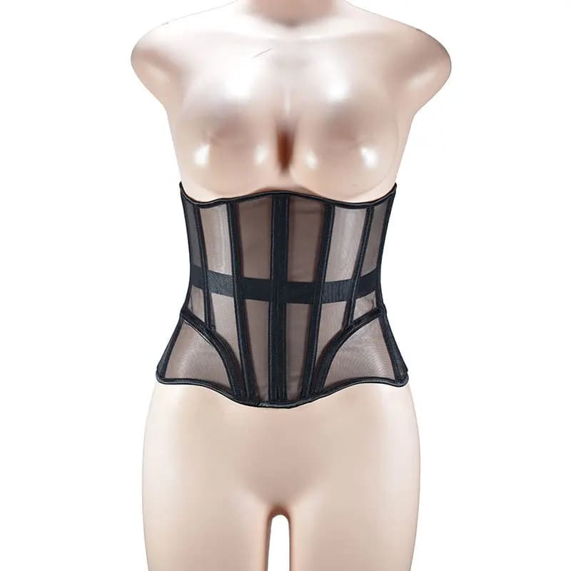 Corset serré pour femmes, bustier sous le buste, ceinture de taille en maille respirante avec os, co