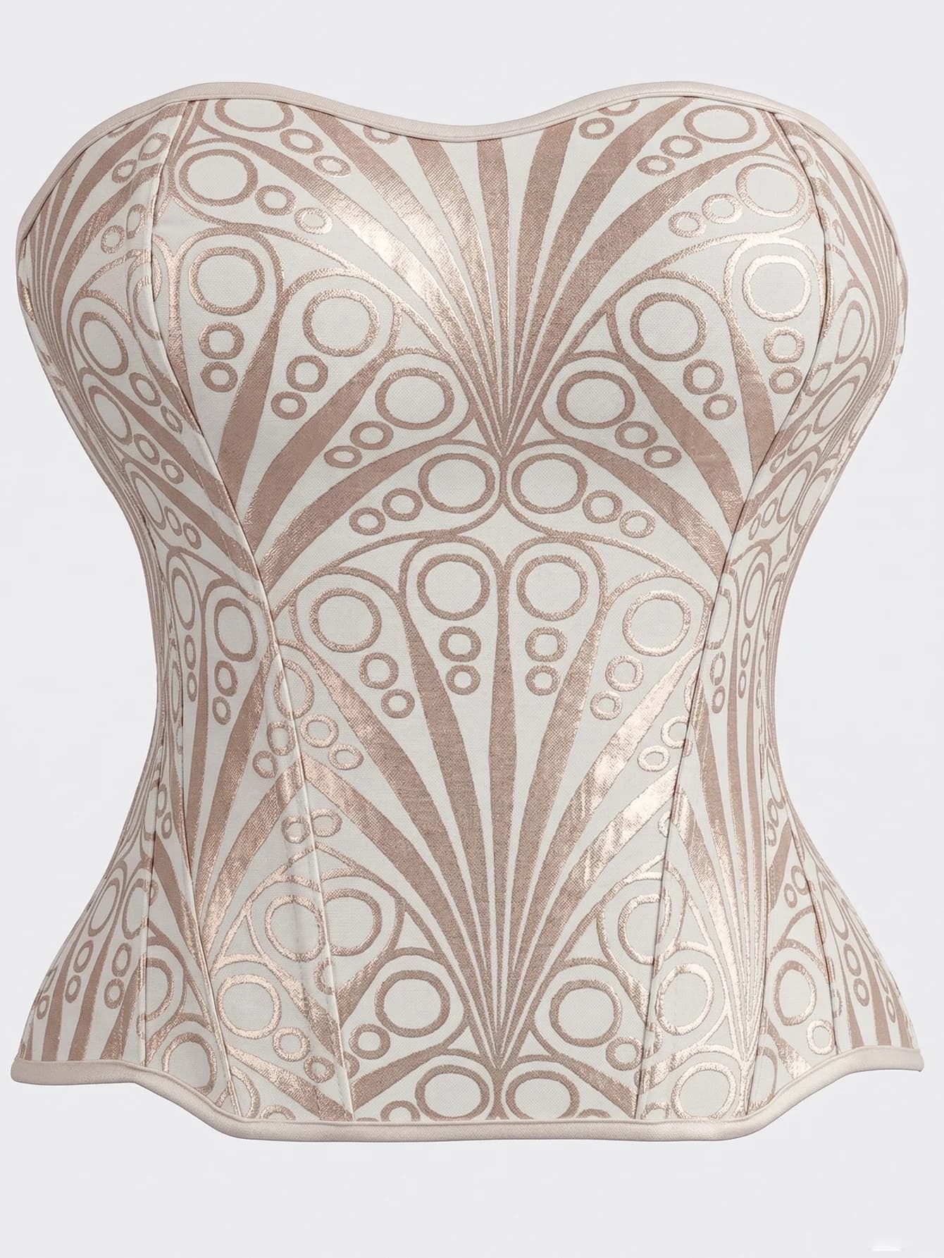 Corset gothique champagne pour femme, bustier, corselet overbust, effet ventre plat, taille ajustée,