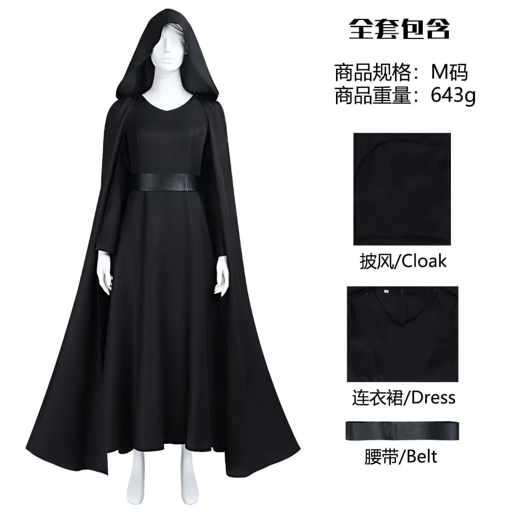 Costume de cosplay Rey Chevalier Jedi pour Halloween ; Tenue de cosplay Rey Leia pour femmes ; Compl