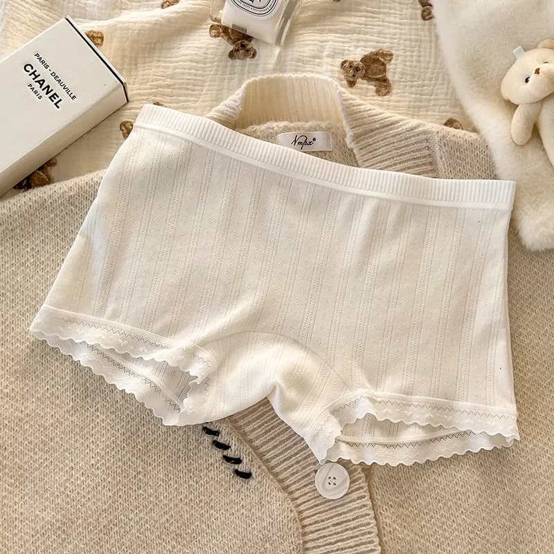 Culotte en dentelle mignonne, taille moyenne, pantalon de sécurité de sport Sexy pour femmes, sous-v