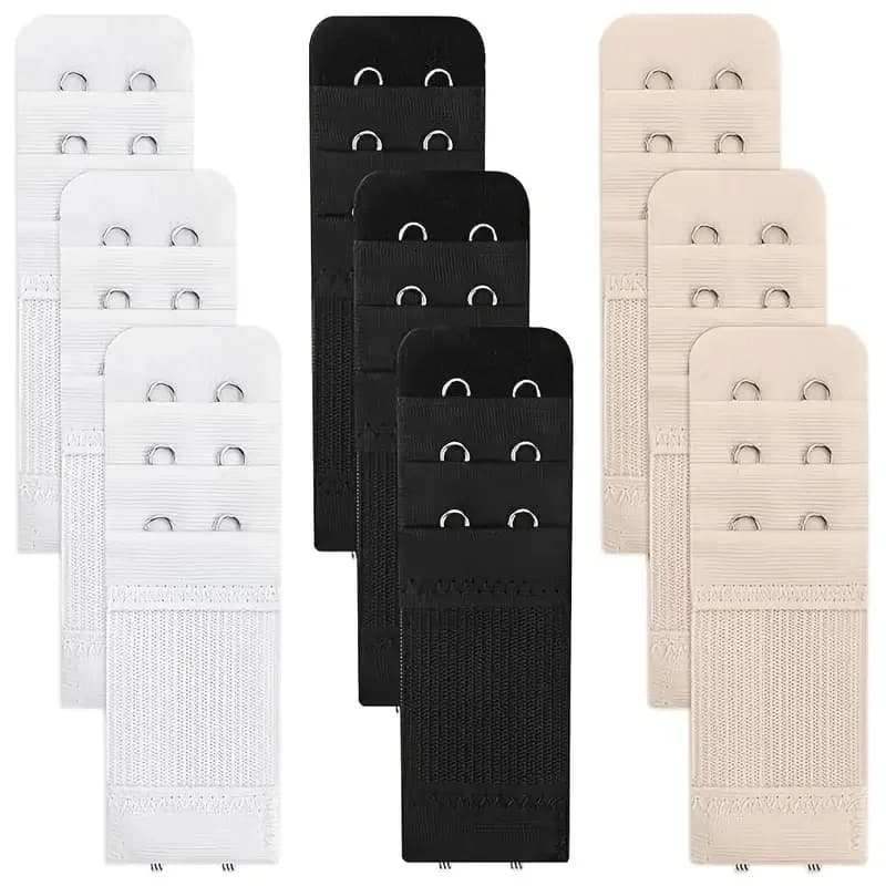 Extensions de soutien-gorge souples, 9 pièces, 2 crochets, 3 rangées réglables, extension arrière co