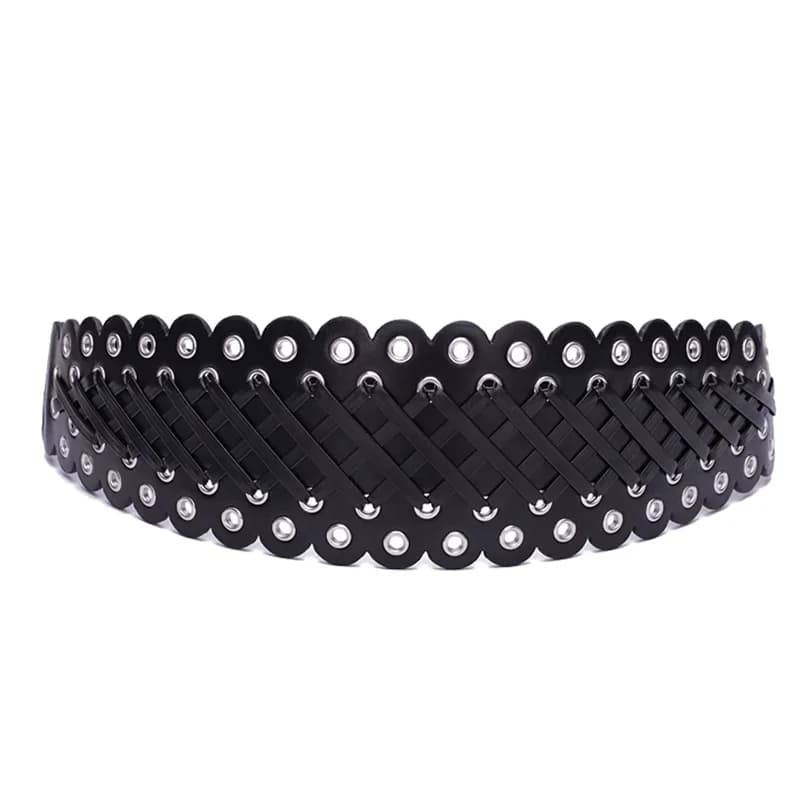 Ceinture Corset à Rivets Larges pour Femme, Marque de Luxe, Style Punk Gothique, Tendance Pop Y2K, C