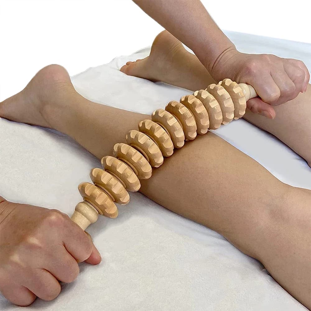 Masseur de Fascia corporelle, poignée antidérapante, équipement rainuré en bois, bras, jambes, cuiss