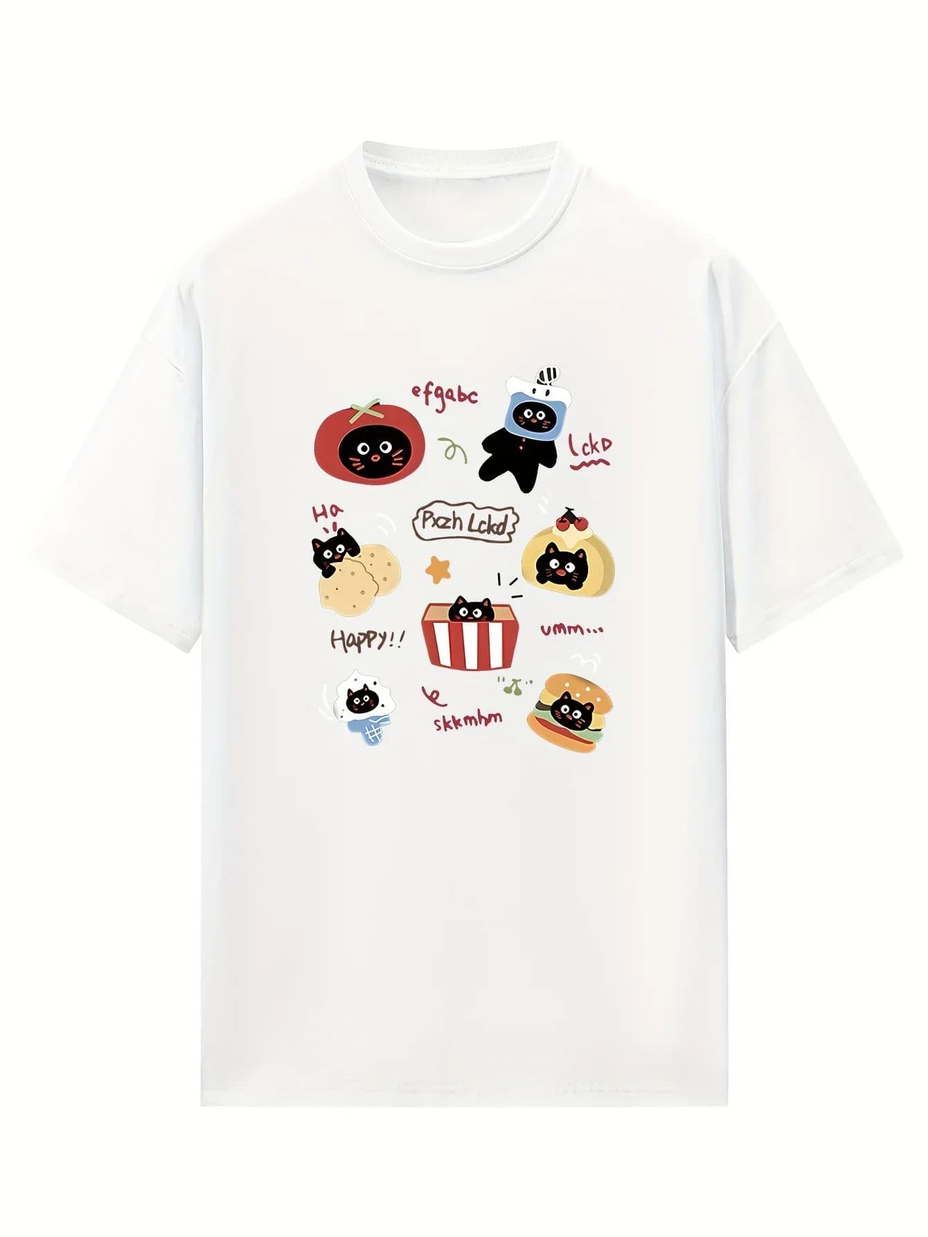 T-Shirt à manches courtes pour femmes, imprimé graphique Meow, coupe chat mignon, pour l'été, Style 