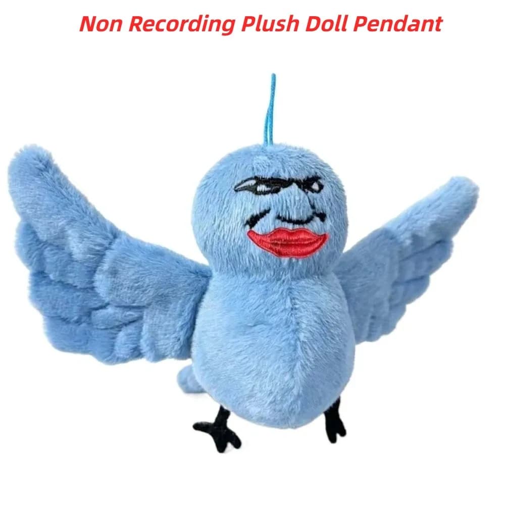 Oiseau bleu magnétique avec bouton d'expression, piles bouton, enregistreur de dessin animé, salutat