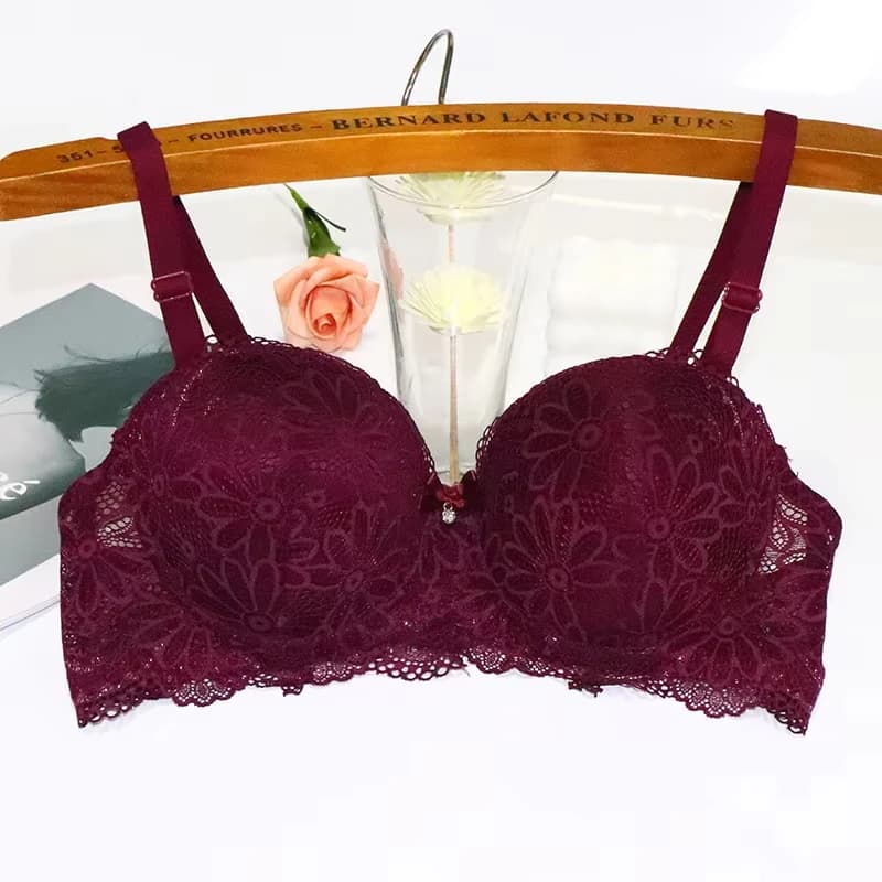 Soutien-gorge en dentelle pour femmes, grande tasse 1/2, sous-vêtements Sexy à armatures florales, P