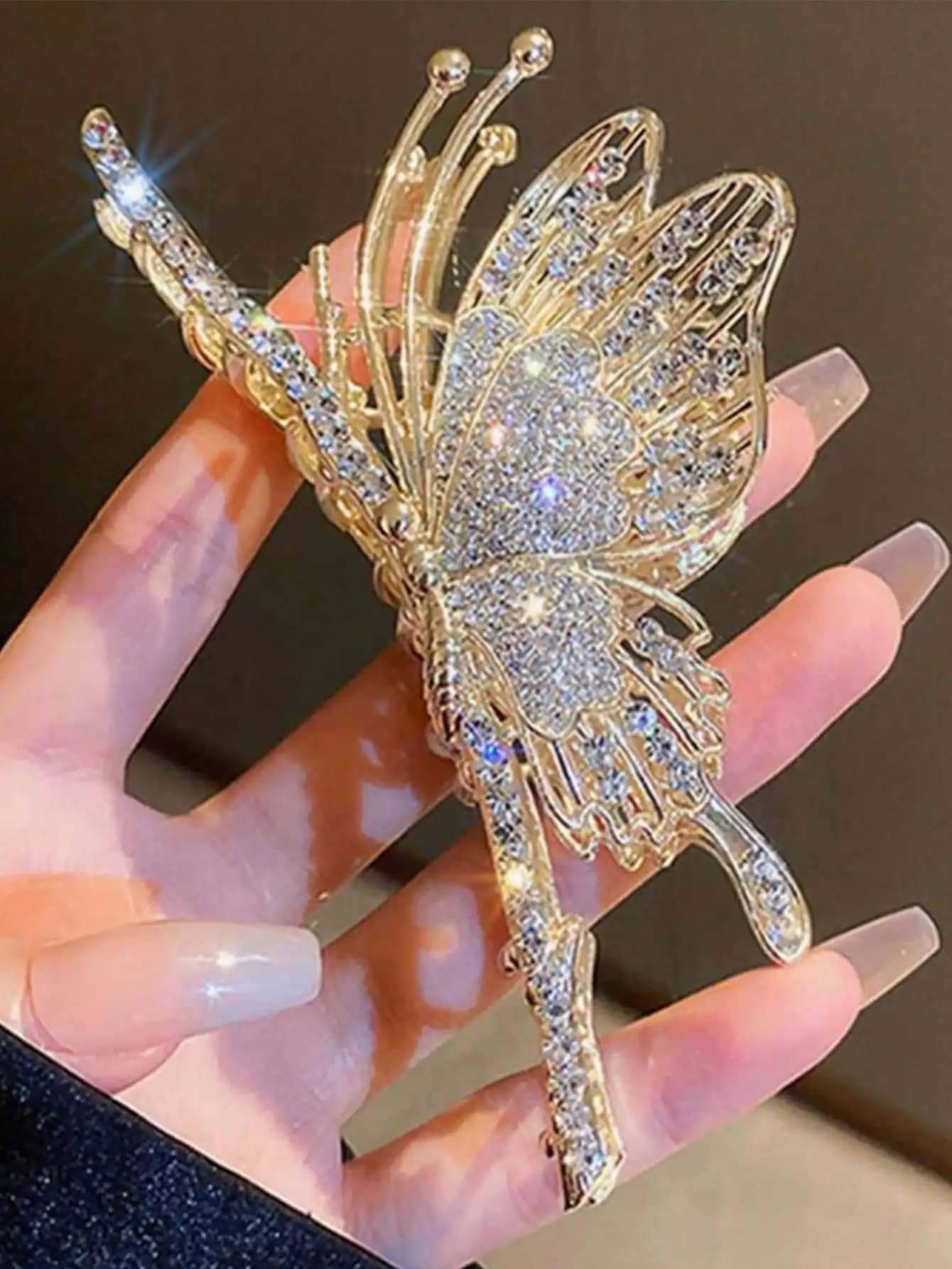1 pièces mode exquise à la mode évider complet Giamond papillon griffes de cheveux pour femmes fille