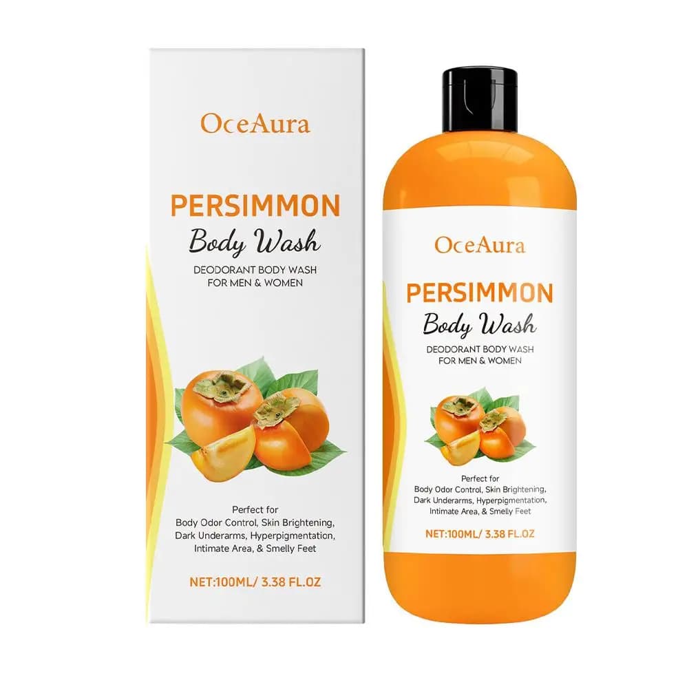 Gel Douche Exfoliant au Kaki 100ml – Hydratant, Nettoyant, Lissant, Anti-Odeurs Corporelles – Produi