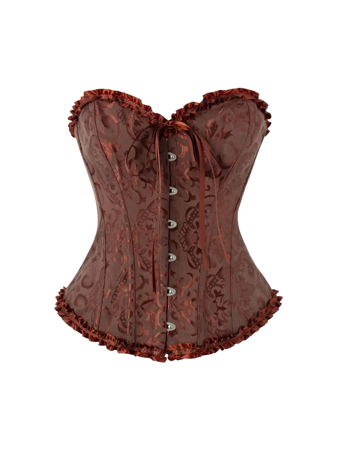 Robe corset marron foncé pour femme, robe bustier sculptante taille chocolat