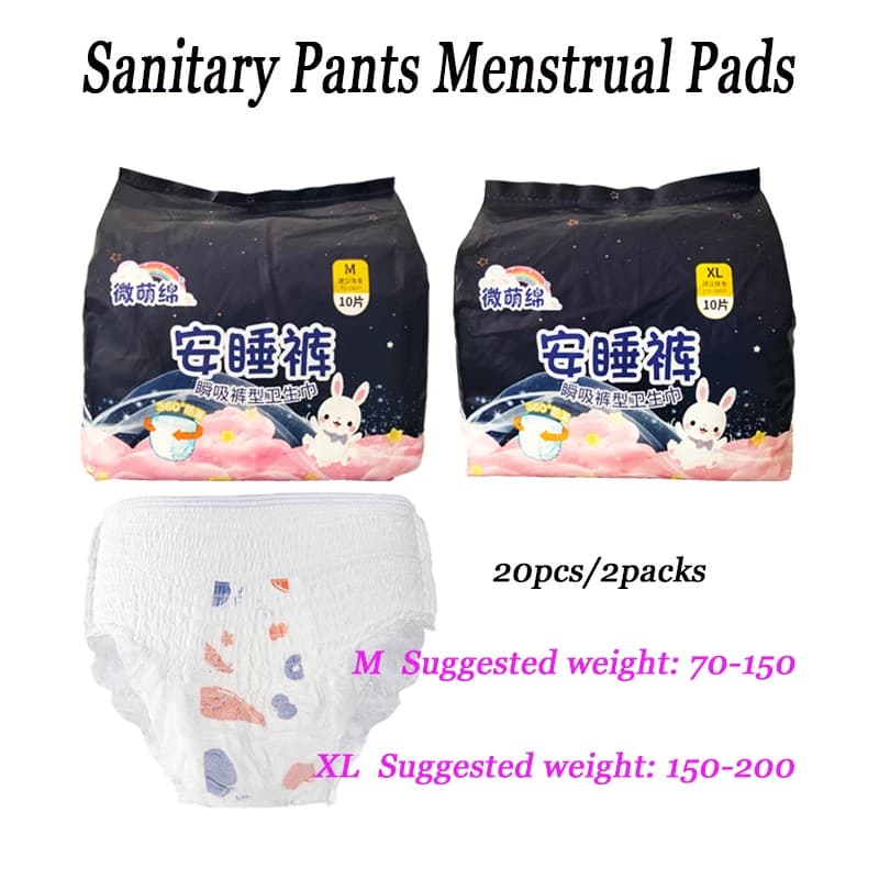 20 pièces = 2 sacs de culottes menstruelles jetables pour femmes, absorption rapide, culottes post-p