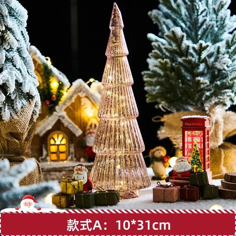 Arbre De noël verre veilleuse pour la maison noël atmosphère De vacances romantique Arbol De Navidad