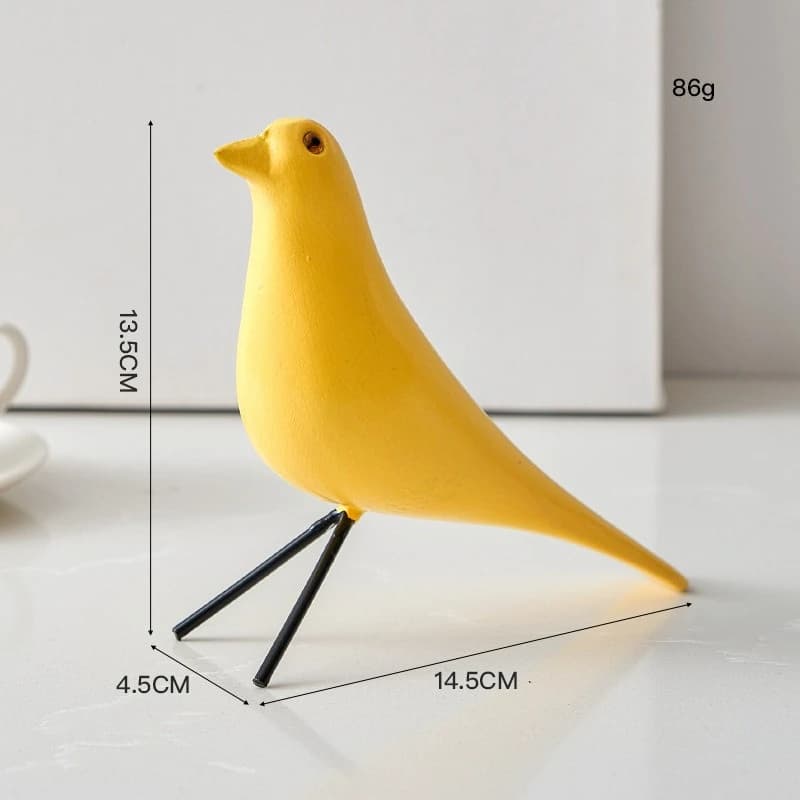 Figurine d'oiseau nordique en bois peinte à la main, décor d'oiseau réaliste pour salon, vitrine de 