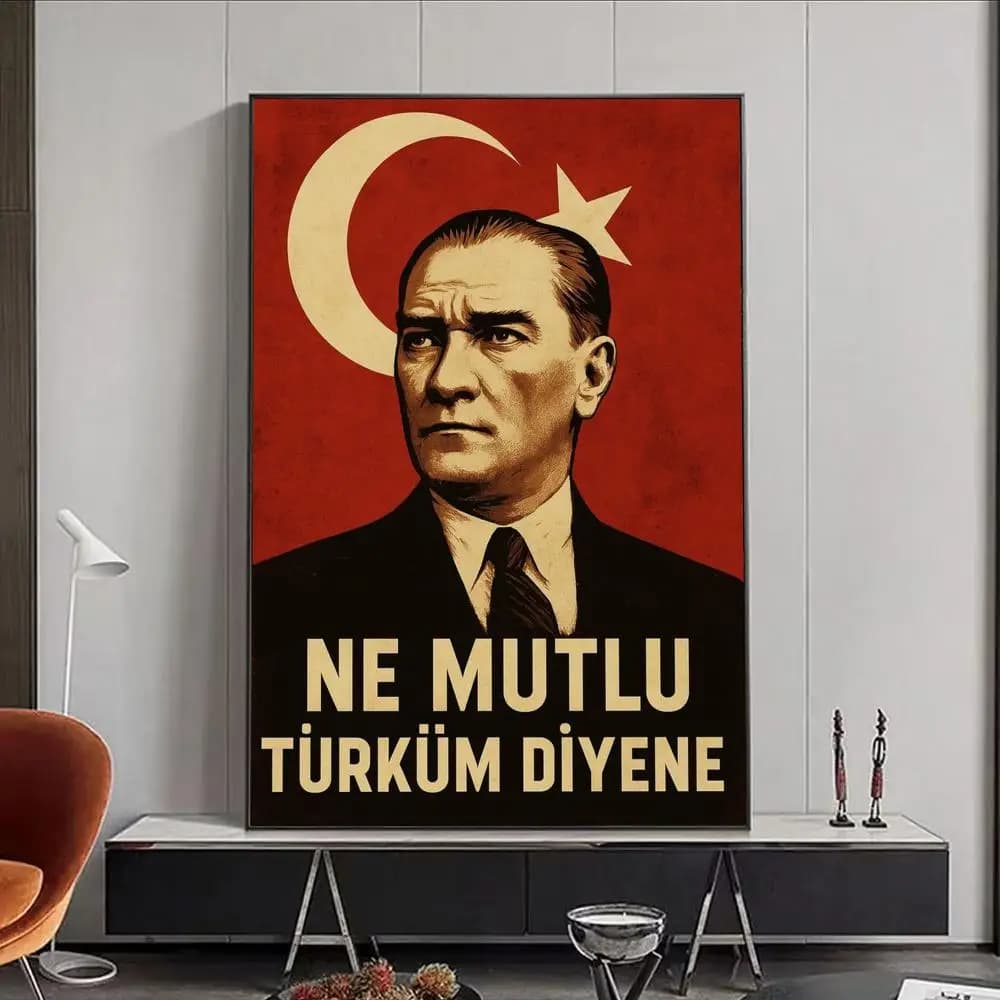 M-Mustafa Kemal Atatürk affiche HD impression toile personnalisée murale Art affiche Photos pour sal