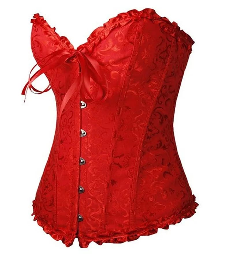 Sapubonva rouge Corset haut bustier femmes victorien Sexy blanc noir vert Vintage fleur surbuste gra