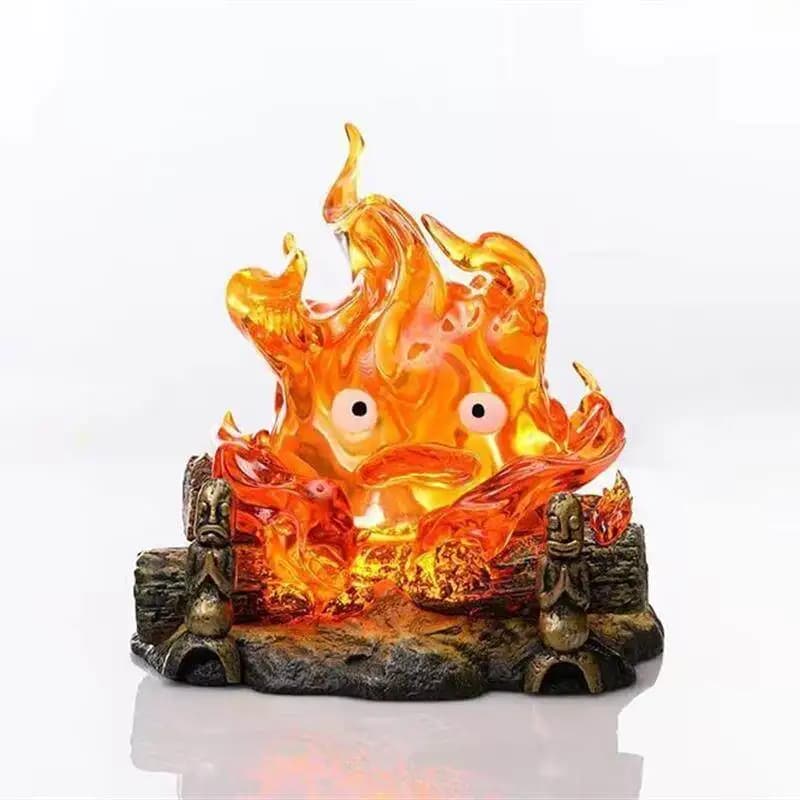 Figurine en résine Calcifer, démon de feu du Château ambulant Howl, veilleuse, décoration de bureau,