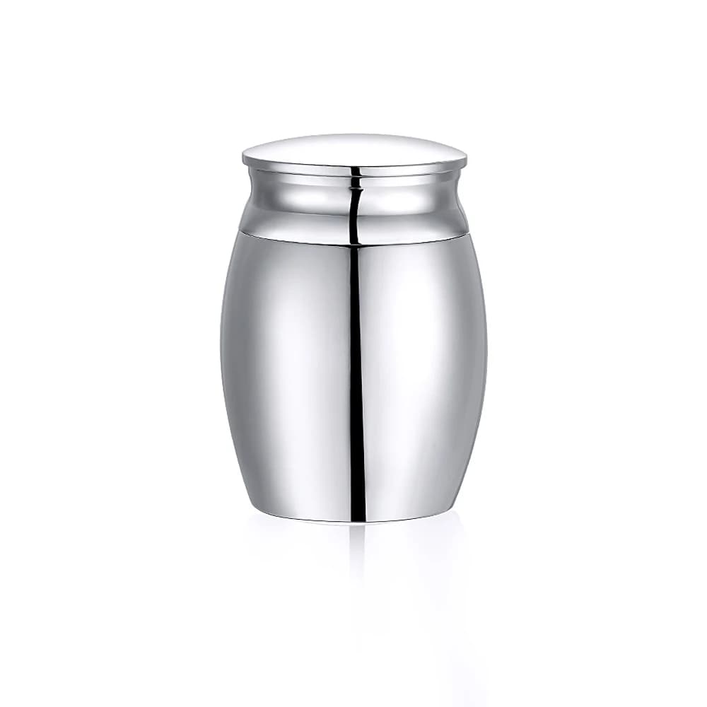 Mini souvenir commémoratif décoratif gravé 15x26mm, Mini urnes de crémation en acier inoxydable pour