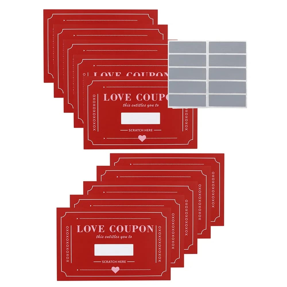 10/20/40 pièces romantique Scratch-Off Vouchers carte Date nuit Coupons pour Couples saint valentin 