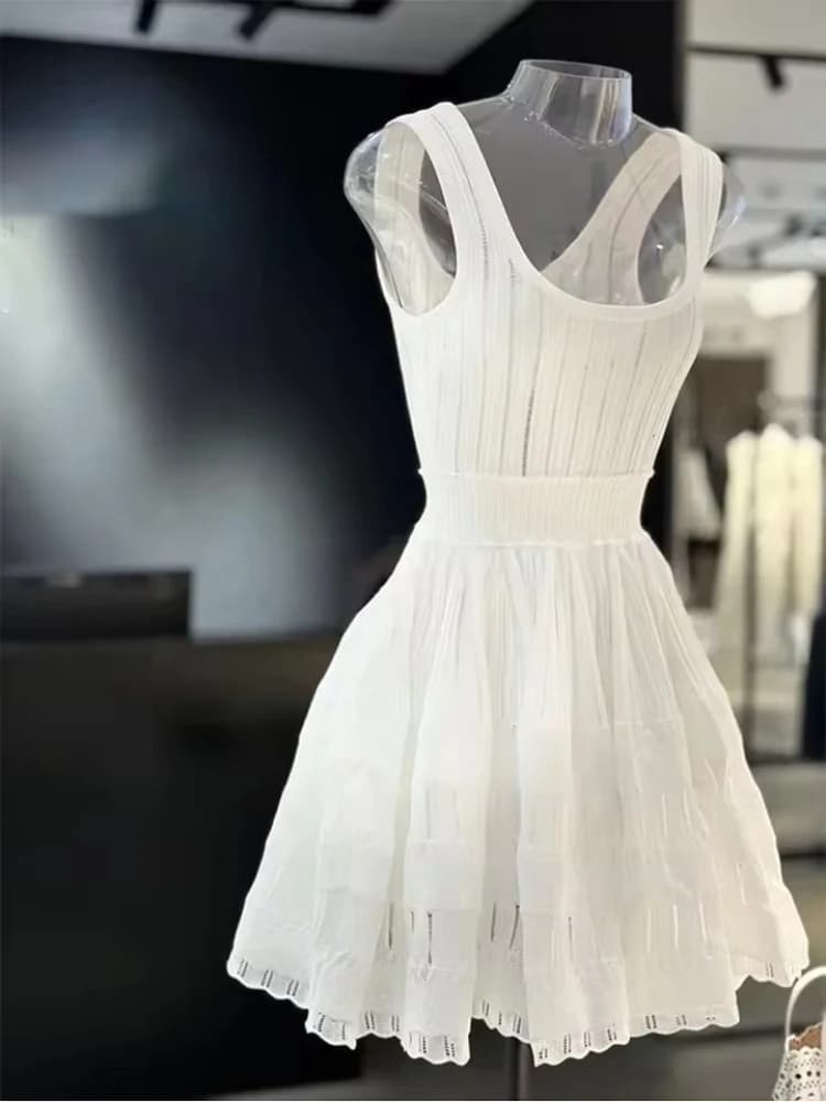 Robe élégante pour femme de marque de luxe parisienne, sexy, décontractée, pour soirée, sans manches
