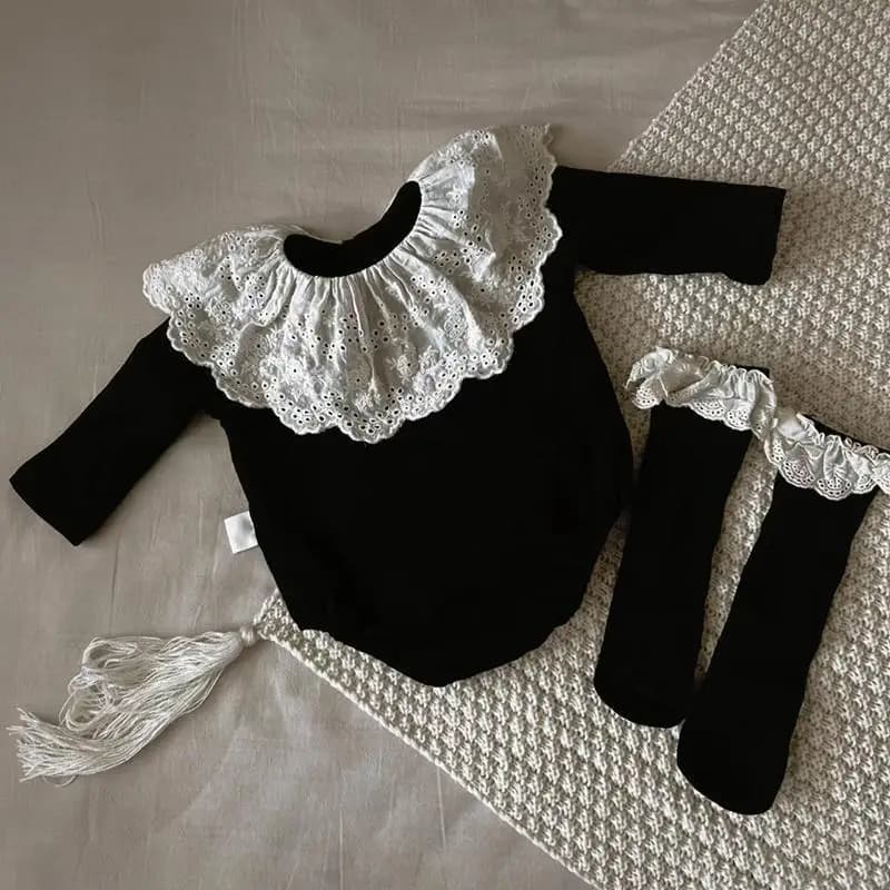Vêtements en dentelle pour bébé fille, costume de batterie de printemps, une pièce, doux, confortabl