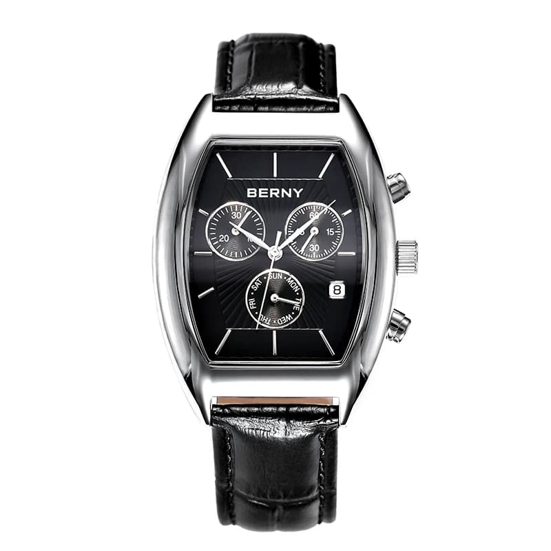 Montre pour homme BERNY, montre classique à quartz chronographe pour homme, cadran multifonction, st