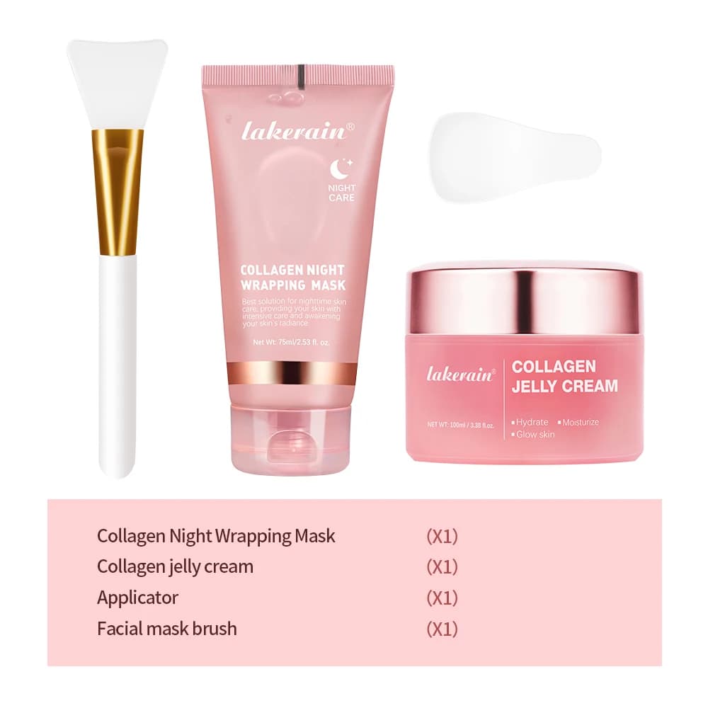 Masque Facial de nuit au collagène, crème de gelée de collagène, emballage hydrolysé, masque Peel-Of