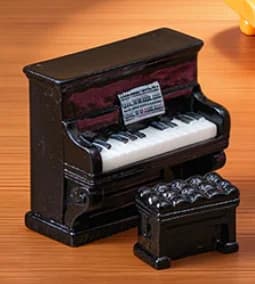 Mini piano avec tabouret, modèle d'instrument de musique pour maison de poupée, accessoires de décor