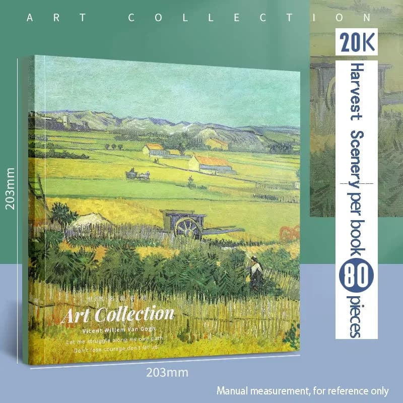 Livre de croquis de peinture à l'huile Van Gogh 20K, registre à main épais avec 80 livres de croquis