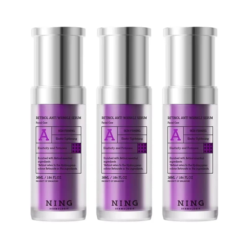 Sérum au rétinol NING 30ml X3 – Essence de nuit pour débutants pour un soin raffermissant, des rides