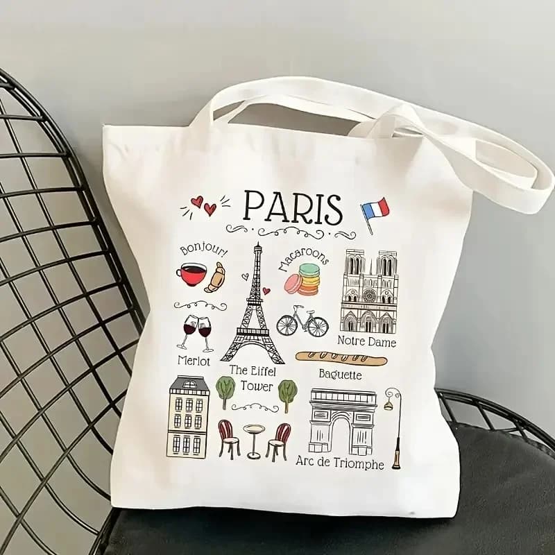 Sac fourre-tout de voyage Paris pour femme, sac à bandoulière avec motif Tour Eiffel, sac de voyage 