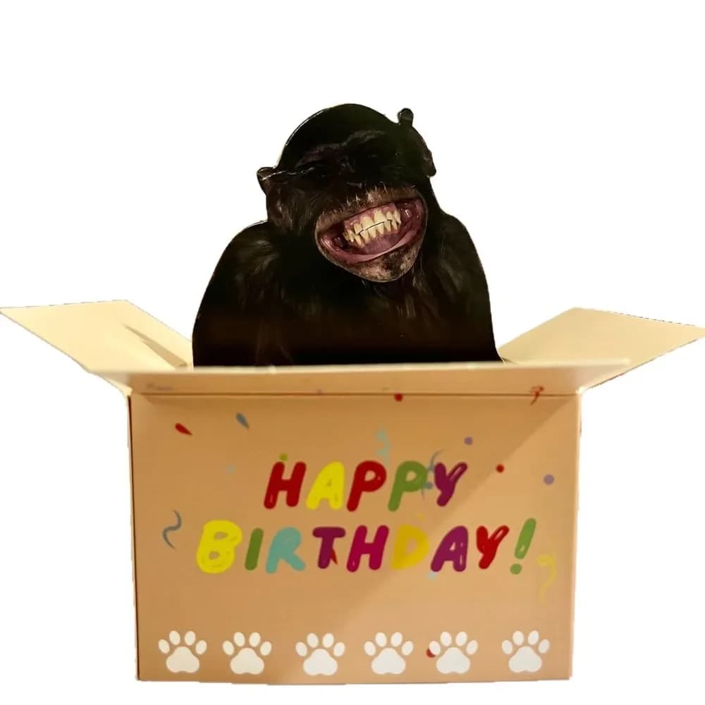Carte de vœux d'anniversaire 3D amusante, personnage humoristique en papier, carte d'anniversaire jo