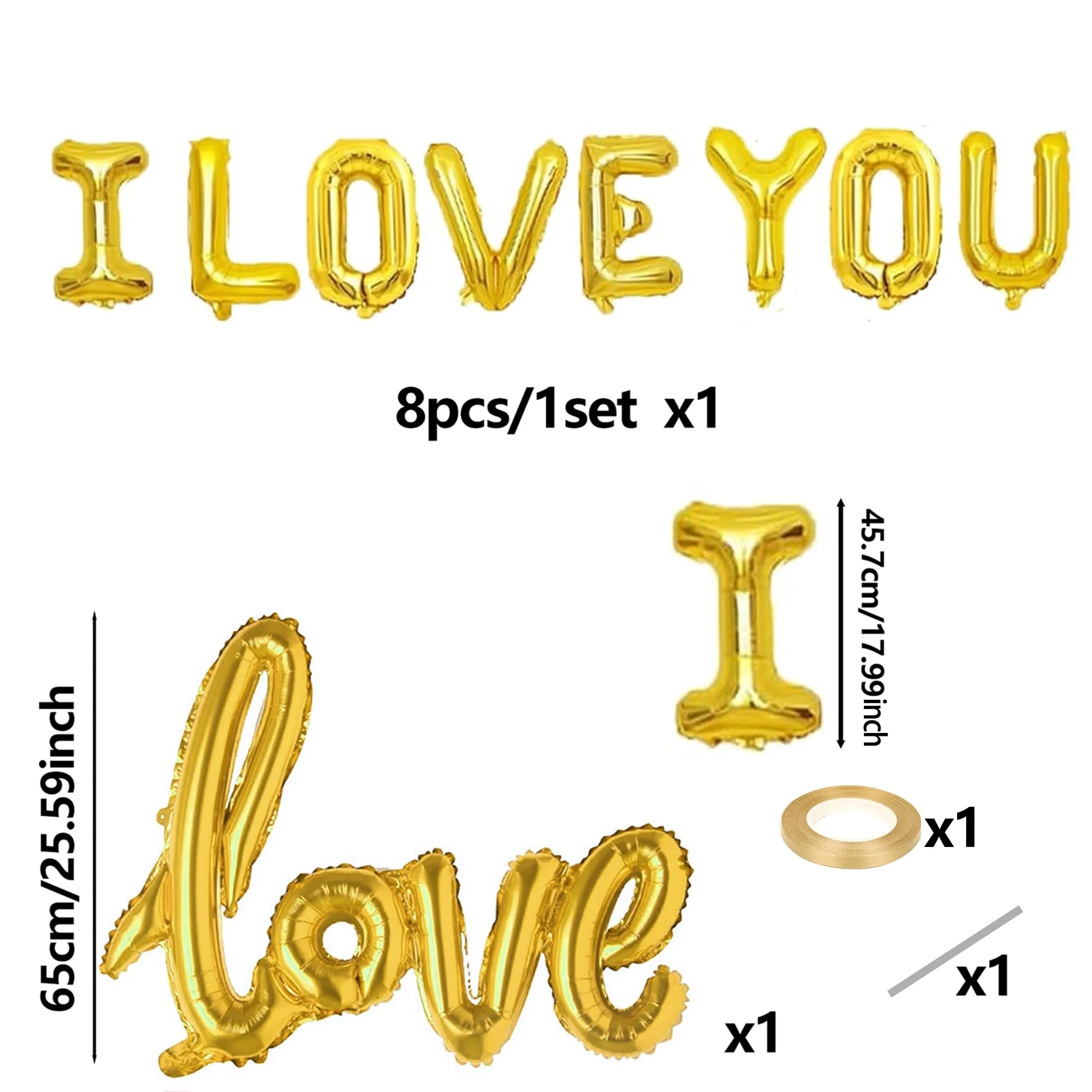 Bannière de lettres I Love You de 16 pouces, ballons de décoration Big Love pour la saison de mariag