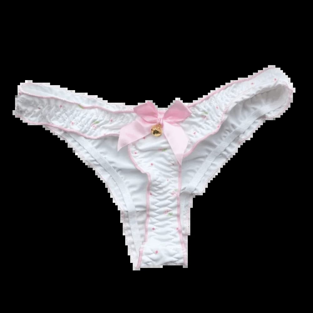 Culottes pour femmes et adolescentes, style lingerie, avec nœud mignon, à volants et motifs floraux,