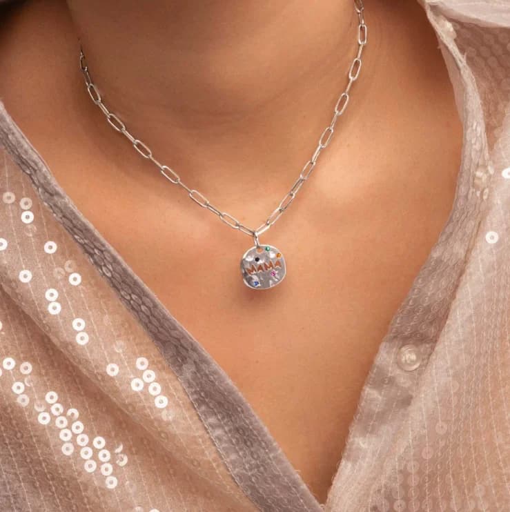 Fête des mères MAMA collier cadeau irrégulier circulaire gardien pendentif collier nouvelle mode en 