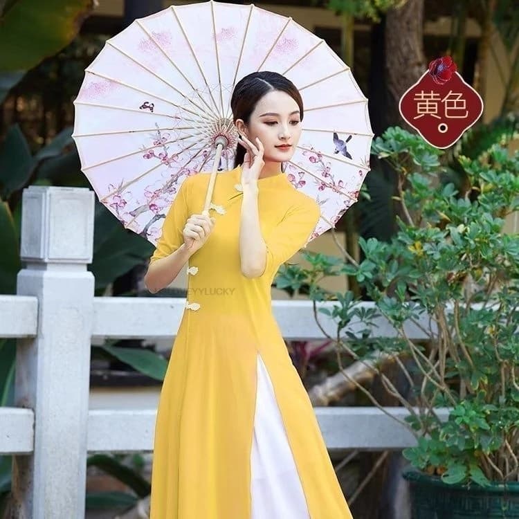 Femmes Aodai Vetnam vêtements longue Cheongsam Aodai vietnamien robe traditionnelle danse folkloriqu