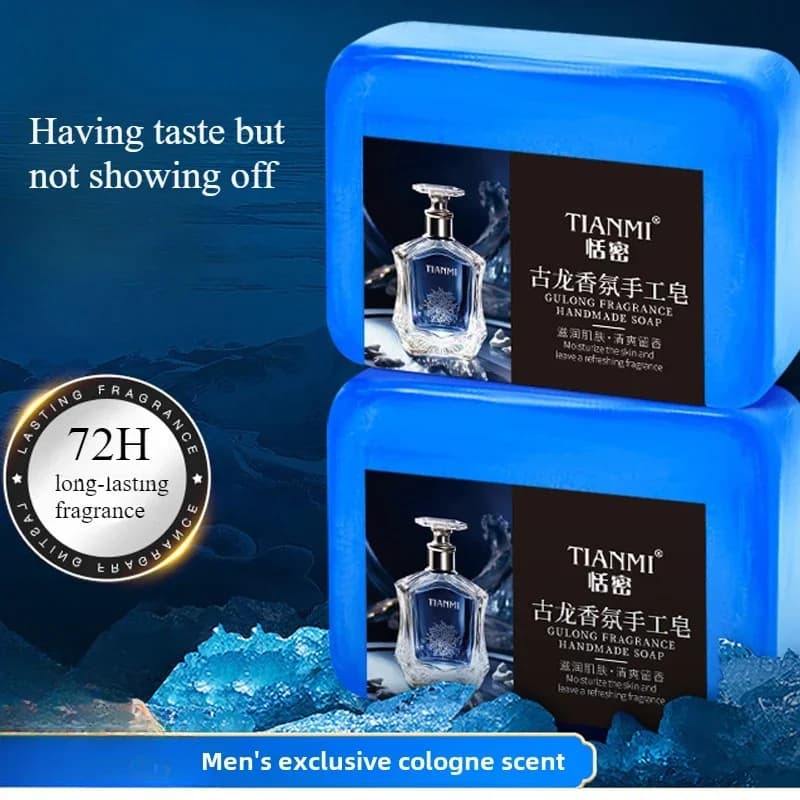 Savon parfumé pour hommes, 2 pièces, trois-en-un pour laver les cheveux, le visage et le corps, nett