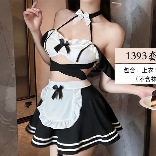 Ensemble de lingerie érotique japonaise Lolita en dentelle, costumes de cosplay, uniforme de demoise