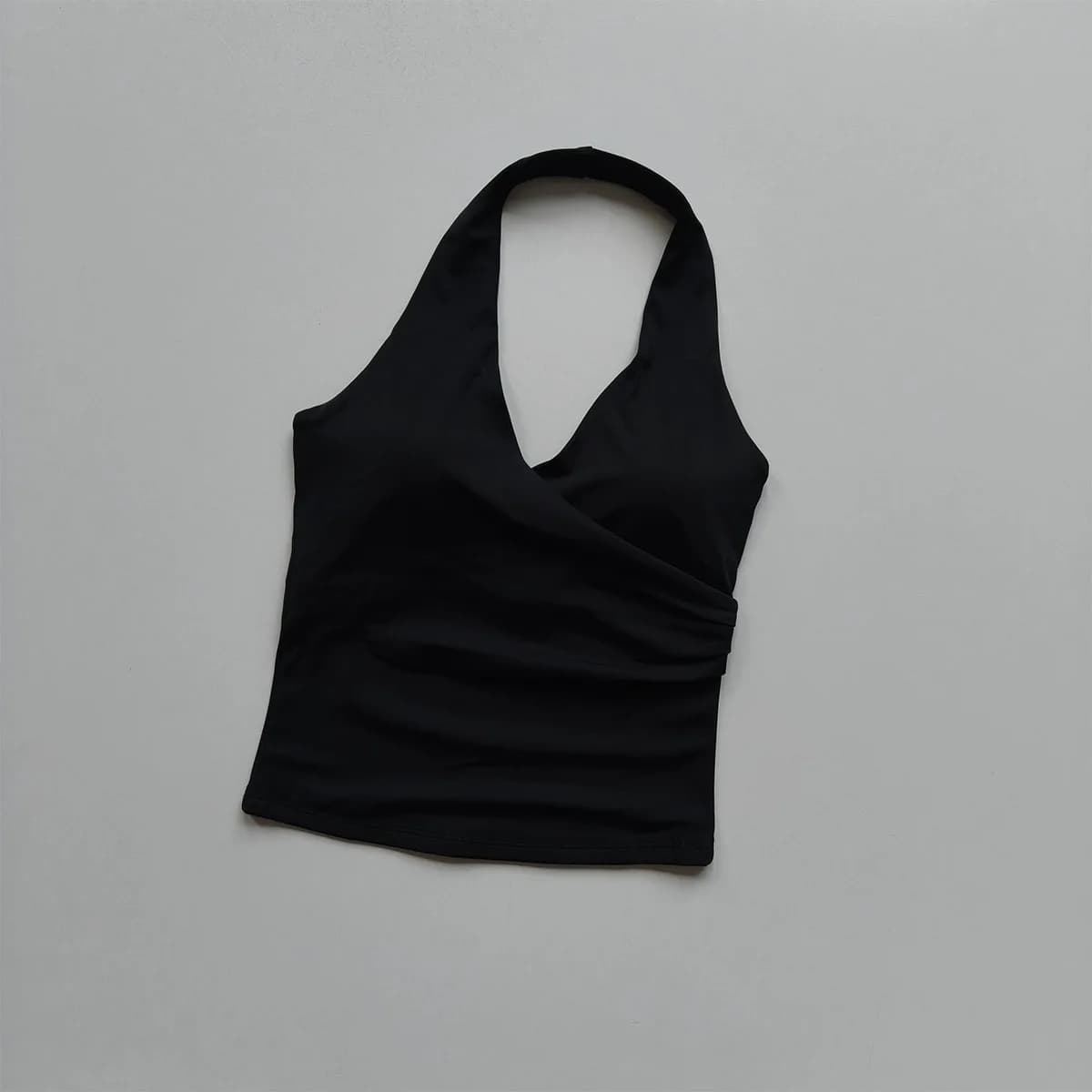 Soutien-gorge de sport sexy à col en V pour femme, couleur chair, avec bretelles croisées, débardeur