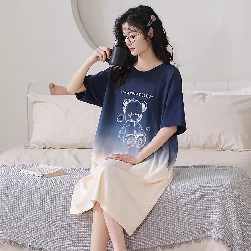 Chemise de nuit pour femmes, Version coréenne, vêtements de maison pour filles, vent doux, dessin an